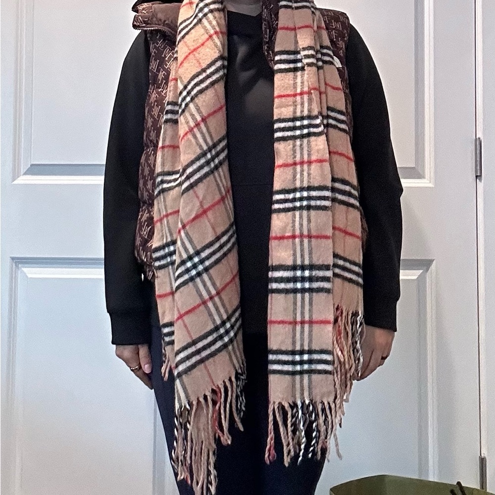 Burberry Beige Plaid Scarf